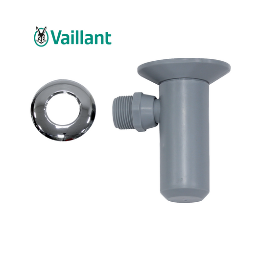 Ablauftrichter mit Siphon, Anschluss R1, mit Rosette, 000376